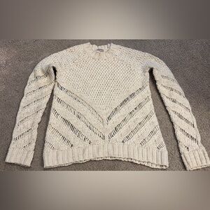 Open knit cream sweater